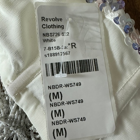 Superdown Aaliyah Deep V Bodysuit Bodysuit White Size Medium Off Shoulder NEW - Picture 10 of 10